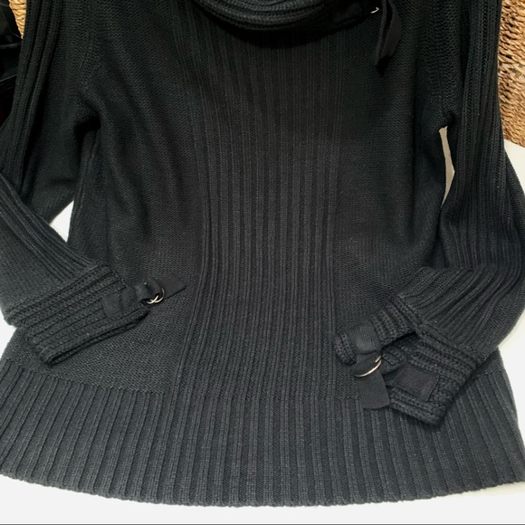Torrid black rib knit sweater with cowl neck and D-ring accents- 1X - Picture 8 of 11